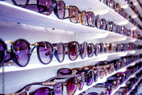 Sunglasses on the shelf photo