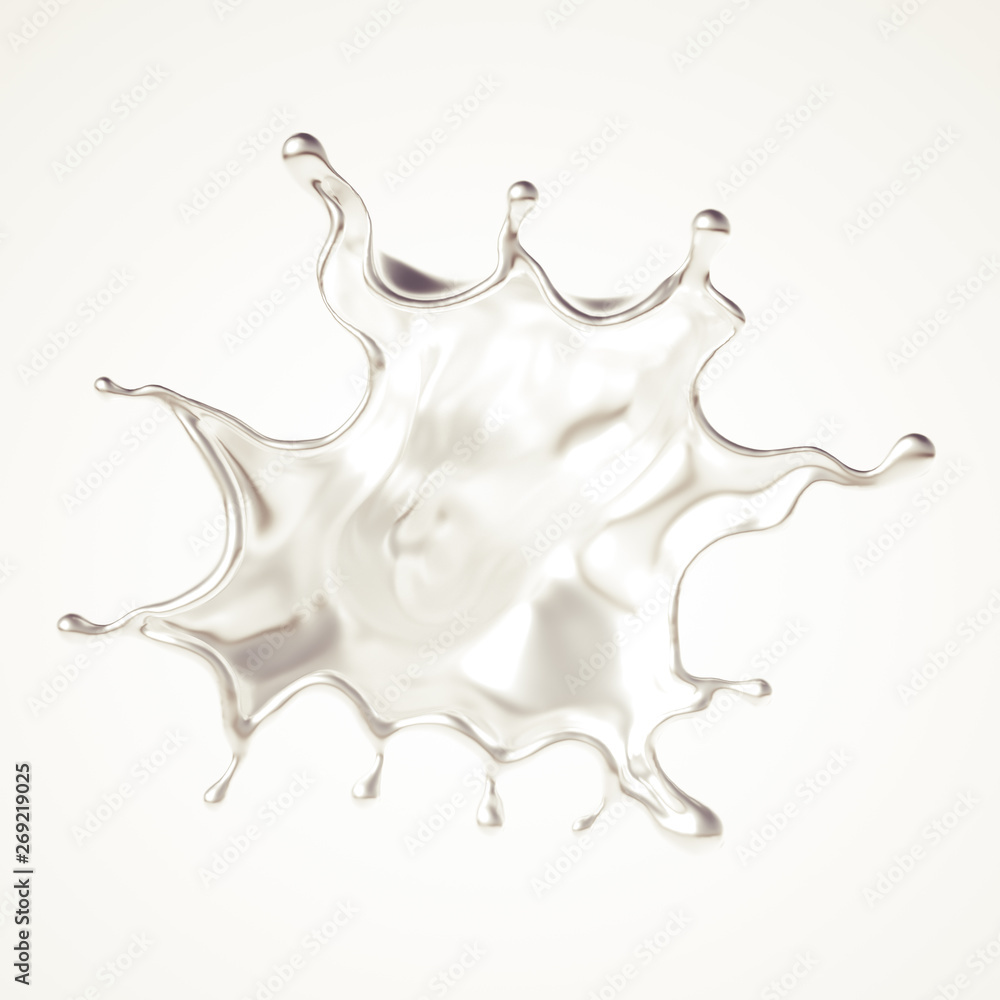 Fototapeta premium Silver splash. 3d illustration, 3d rendering.