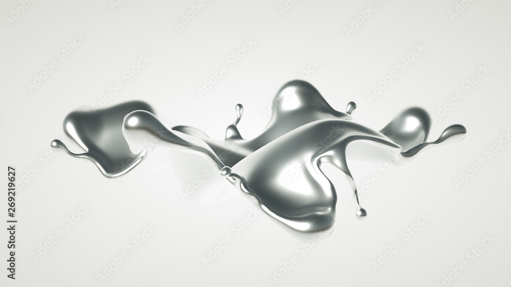 Silver splash. 3d illustration, 3d rendering. Silver splash. 3d illustration, 3d rendering.