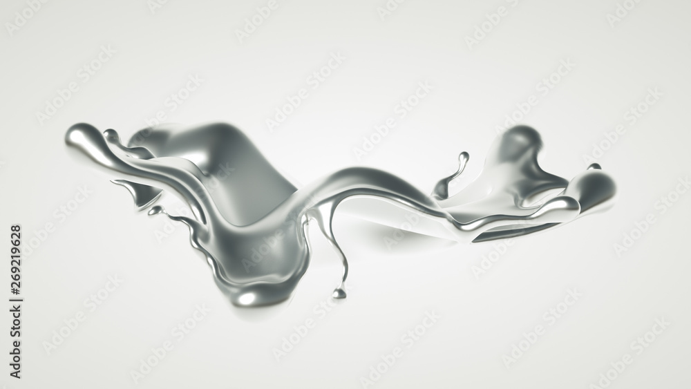 Silver splash. 3d illustration, 3d rendering. Silver splash. 3d illustration, 3d rendering.