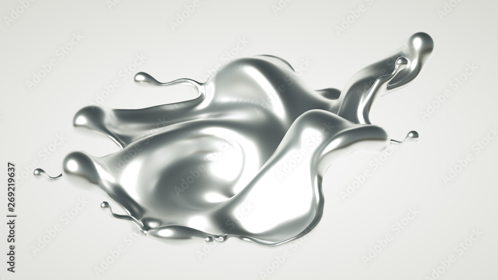Silver splash. 3d illustration, 3d rendering. Silver splash. 3d illustration, 3d rendering.