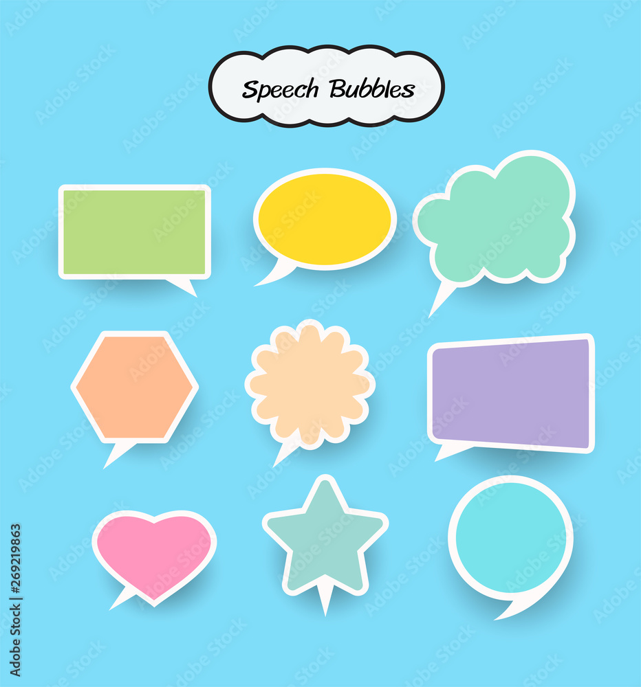 speech bubbles set, vector design