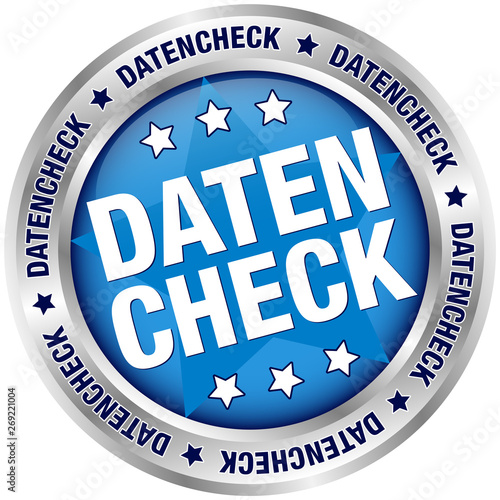 Button "Datencheck" Blau/Silber
