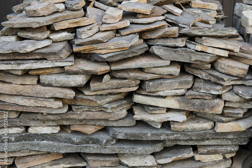 Stack of interlocking stones for installing driveway landscaping