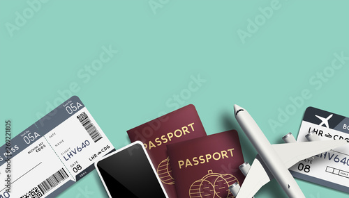 Travel Background Vector With Passports