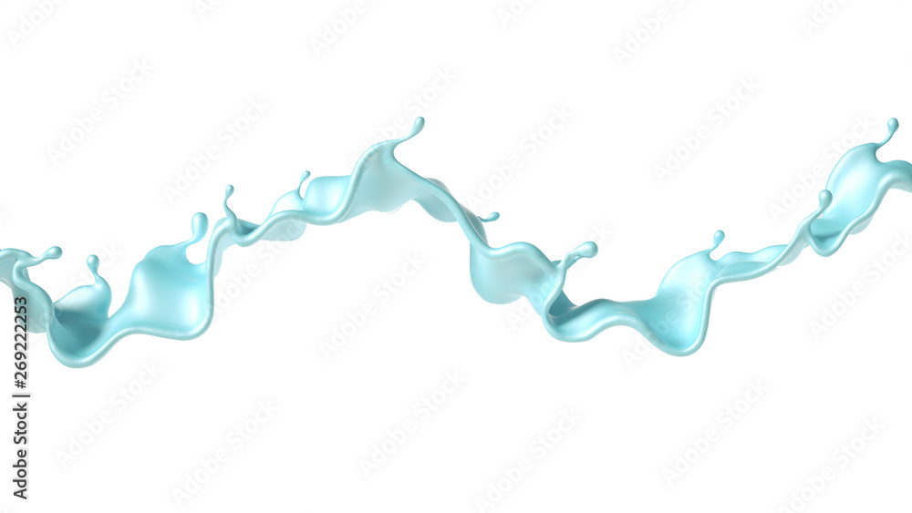 Beautiful turquoise paint splash. 3d illustration, 3d rendering. Beautiful turquoise paint splash. 3d illustration, 3d rendering.