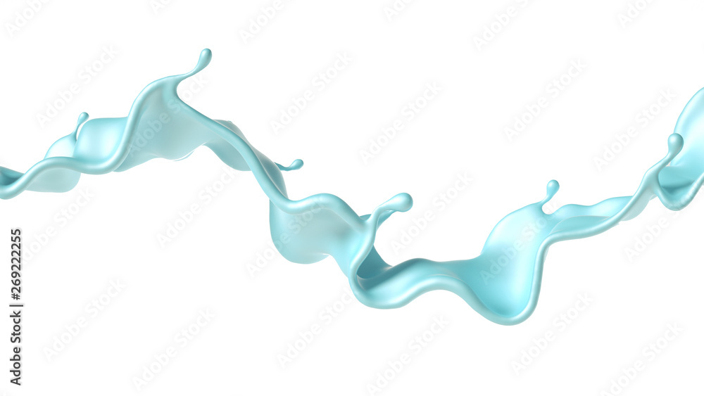 Beautiful turquoise paint splash. 3d illustration, 3d rendering. Beautiful turquoise paint splash. 3d illustration, 3d rendering.