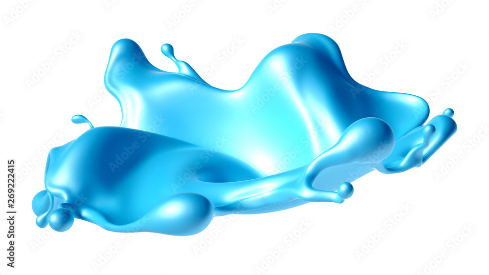 Obraz premium Beautiful turquoise paint splash. 3d illustration, 3d rendering.