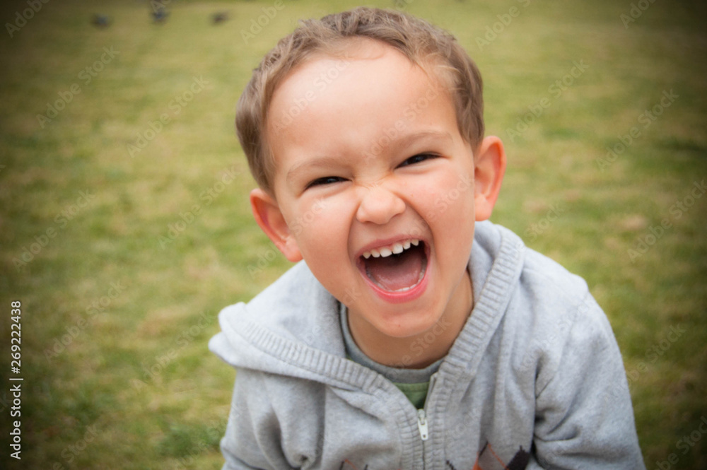 Portrait of a little mischievous boy Portrait of a little mischievous boy