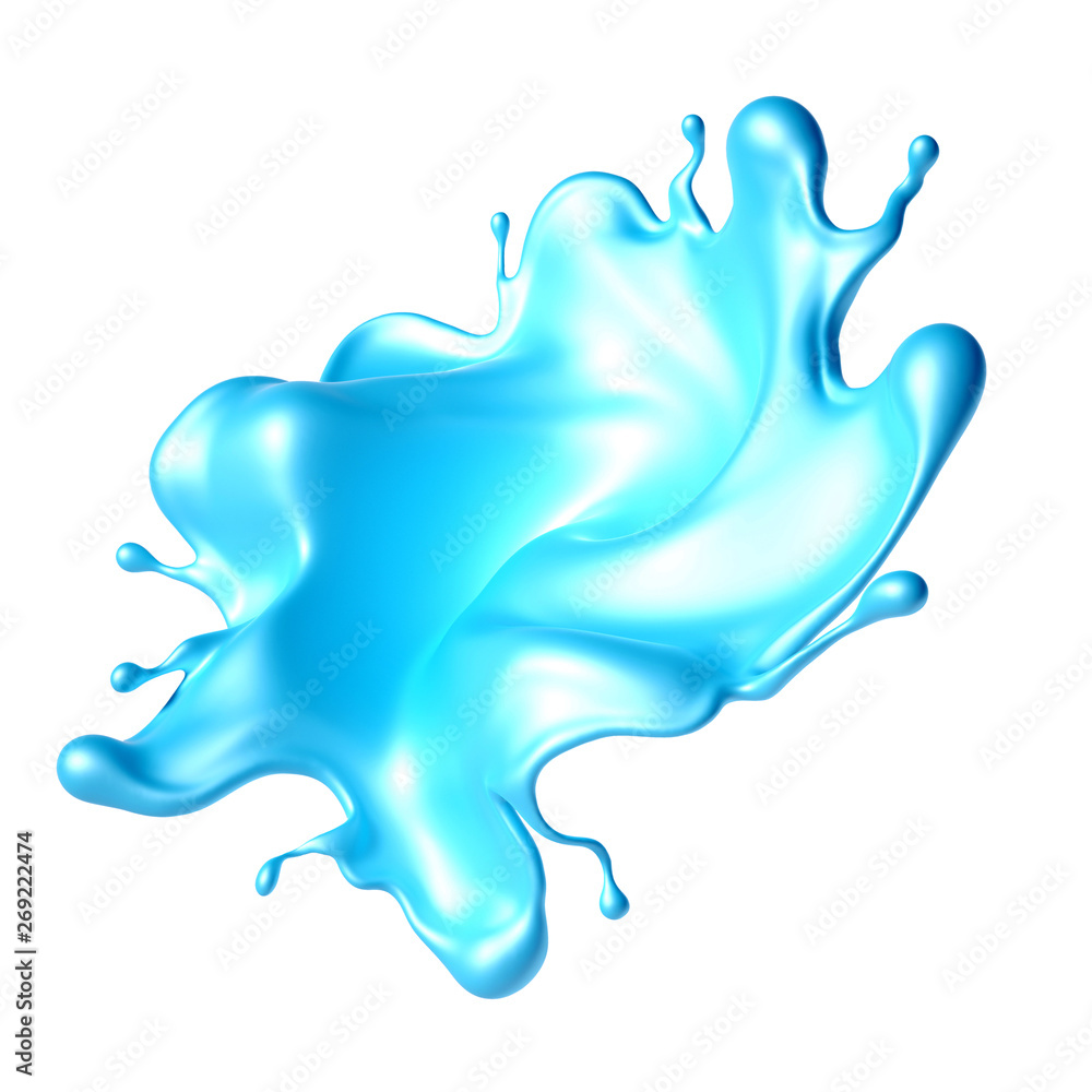 Beautiful turquoise paint splash. 3d illustration, 3d rendering. Beautiful turquoise paint splash. 3d illustration, 3d rendering.