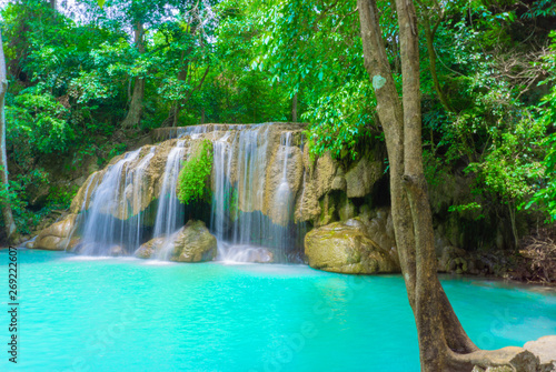 Erawan Waterfall is located in the Erawan National Park area. Divided into seven levels