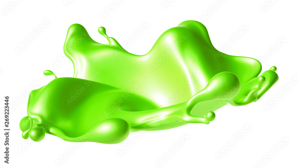 Beautiful green paint splash. 3d illustration, 3d rendering. Beautiful green paint splash. 3d illustration, 3d rendering.