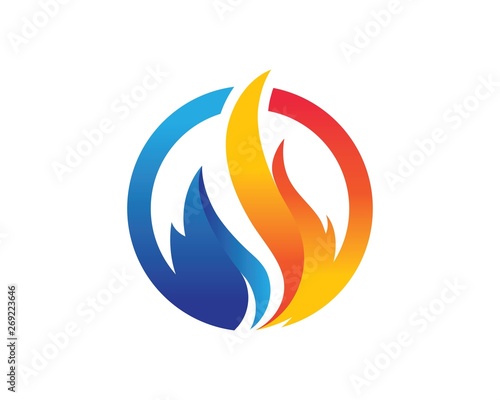 Fire flame Logo Template vector icon Oil, gas and energy logo