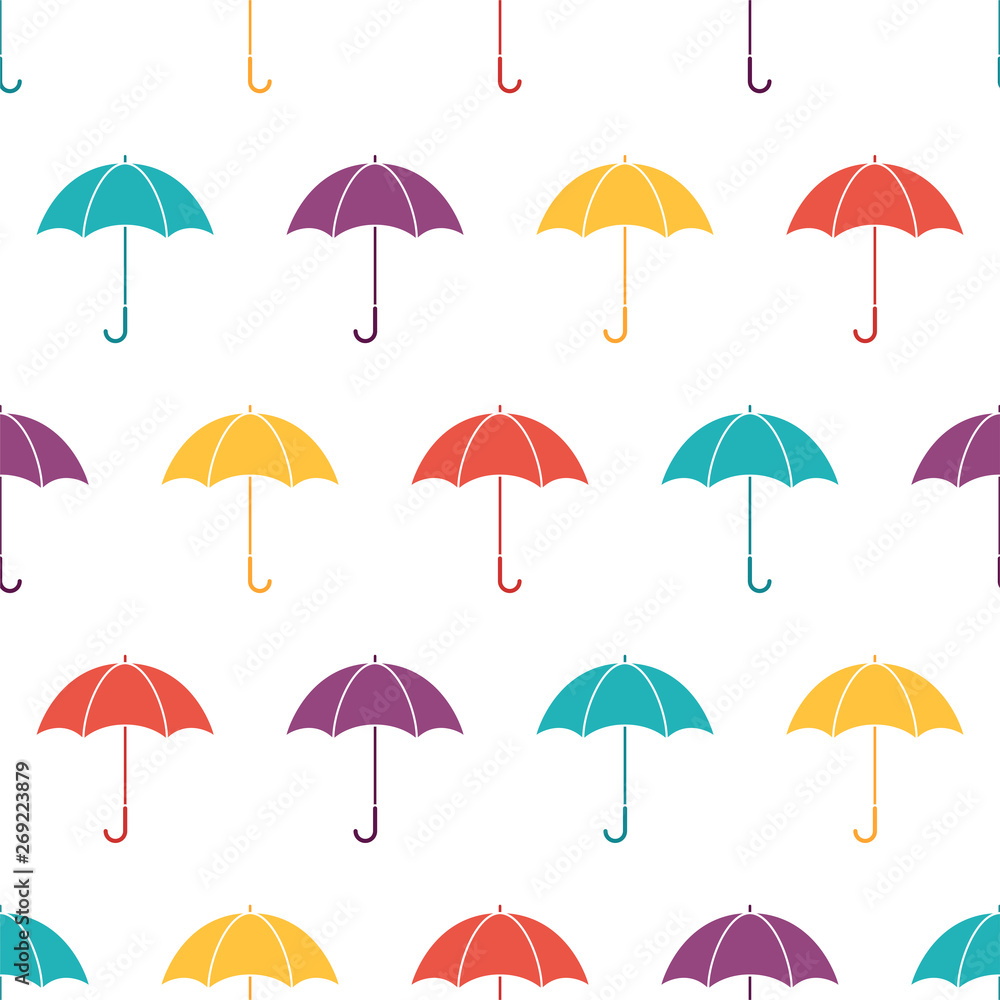 Seamless pattern with umbrella on white background, vector illustration Seamless pattern with umbrella on white background, vector illustration