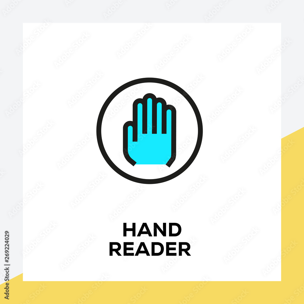 HAND READER LINE ICON SET HAND READER LINE ICON SET