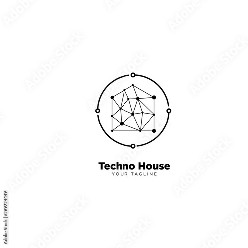 Techno House Logo Design Vector