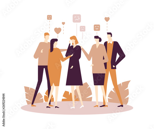 Group therapy - modern flat design style illustration