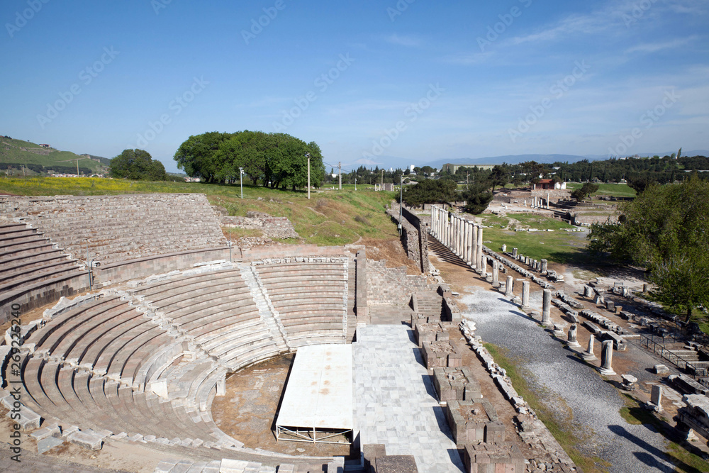 Asklepion amphitheater in Pergamon izmir Türkiye 