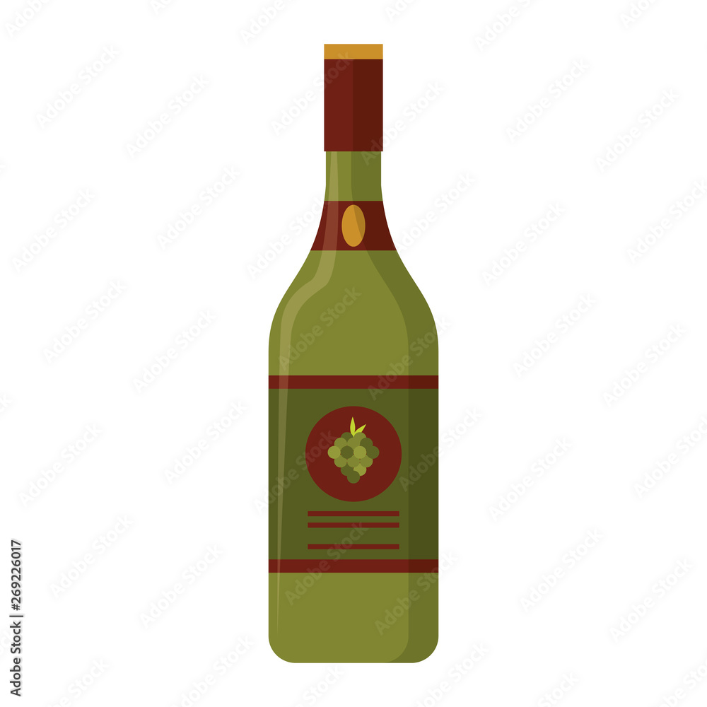 Wine crink bottle with label isolated Wine crink bottle with label isolated
