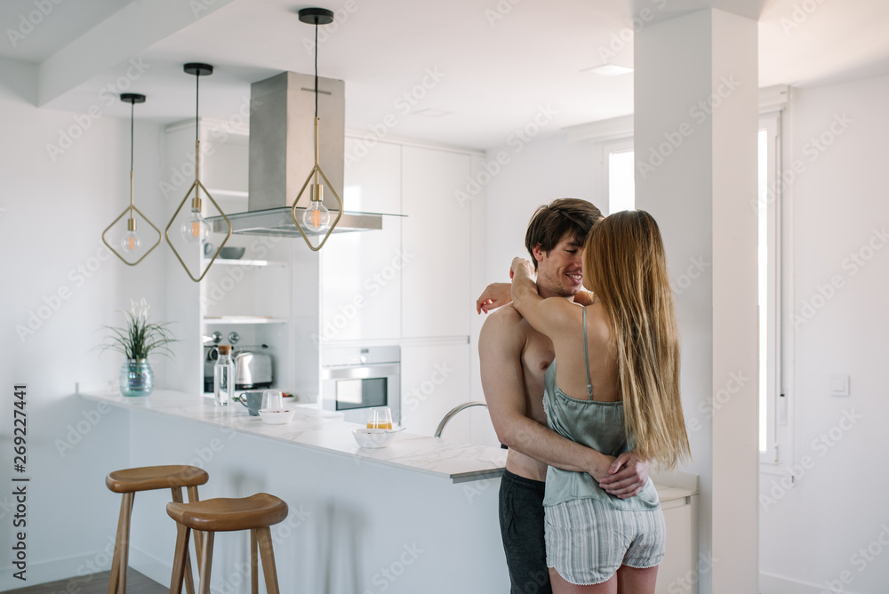 Couple having breakfast at home Couple having breakfast at home