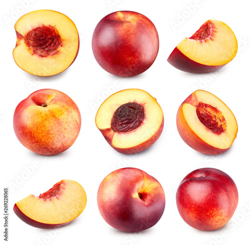 Peach collection isolated Clipping Path