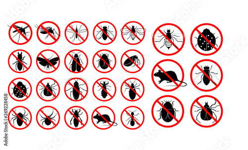 set of prohibited insect isolated. easy to modify