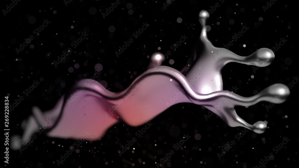 Fototapeta premium Elegant, luxury splash of gold liquid. 3d illustration, 3d rendering.