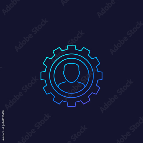 account settings, edit profile, vector linear icon
