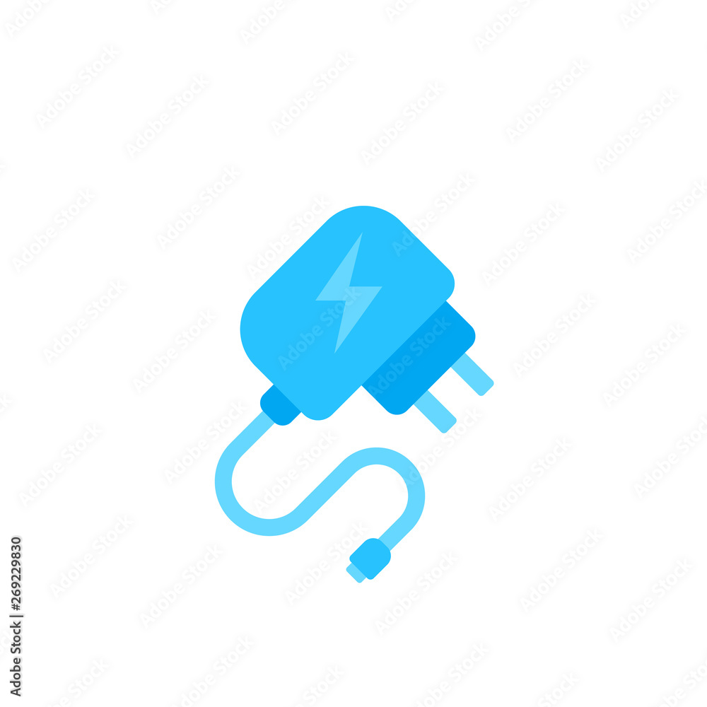 Mobile charger vector icon, flat design Mobile charger vector icon, flat design