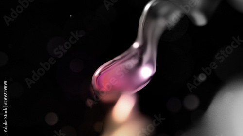 Elegant, luxury splash of gold liquid. 3d illustration, 3d rendering.