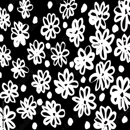 Brush grunge pattern. White and black vector. © Марианна Барышникова