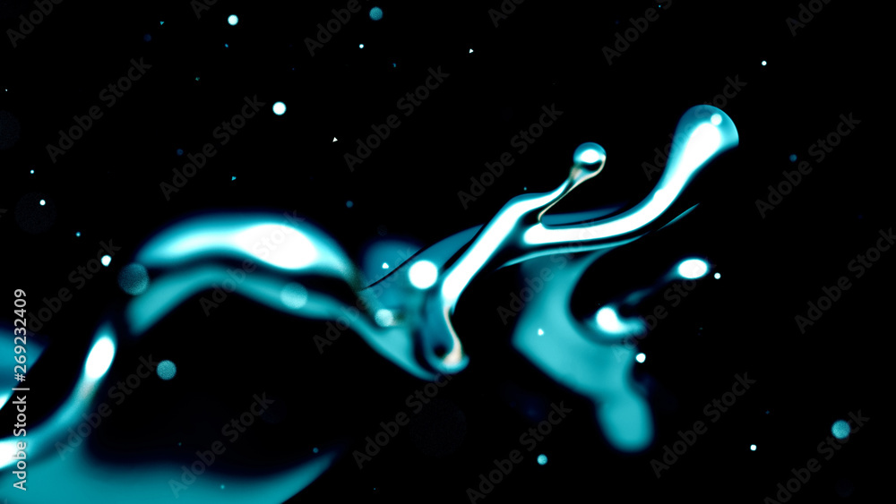 Fototapeta premium Elegant, luxury splash of gold liquid. 3d illustration, 3d rendering.