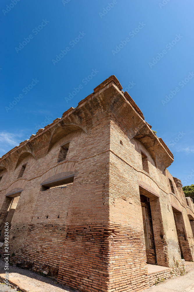 Ancient Roman building in Ostia Antica Rome Italy