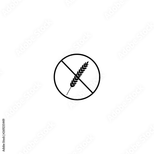 gluten free food allergy product dietary label flat vector icon for apps and websites