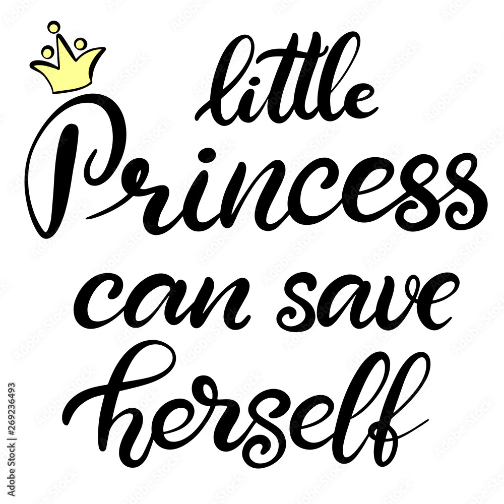 Fototapeta premium Little Princess lettering vector illustration