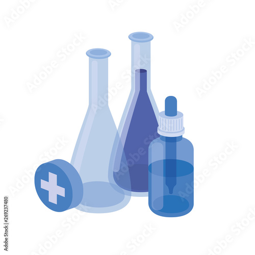 laboratory instruments in white background