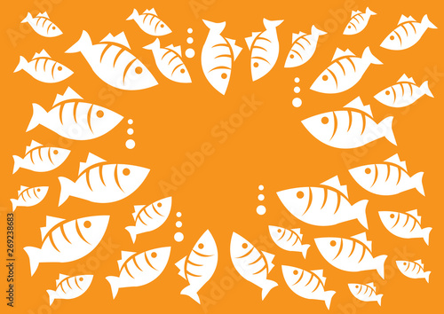 Marine Life - Fish Meeting Vector Illustration