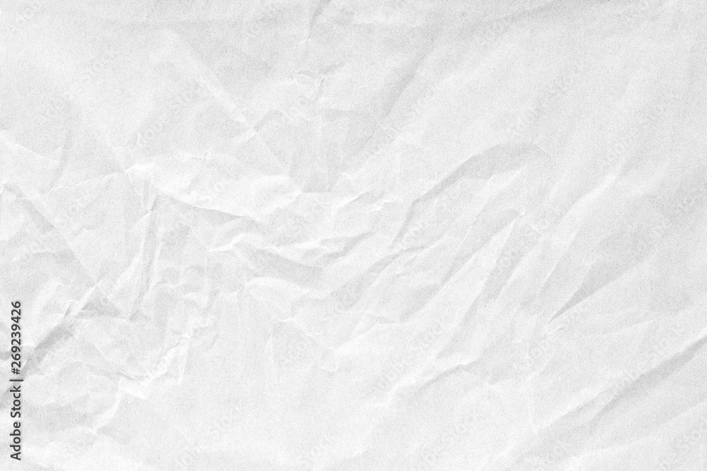 Crumpled white background paper texture