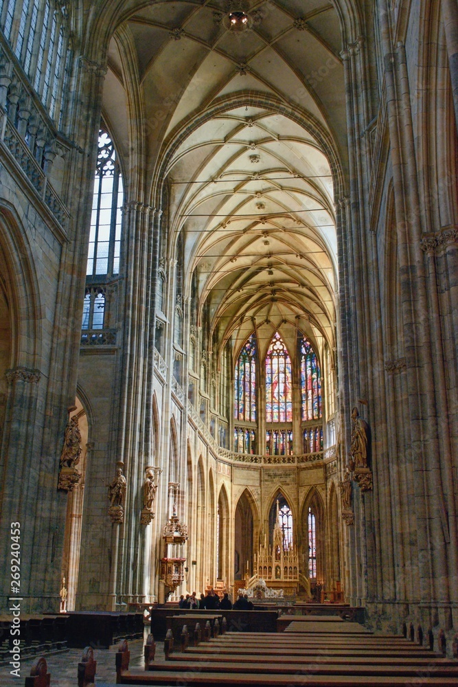 Saint Vitus Cathedral interior, Prague Castle, Czech Republic