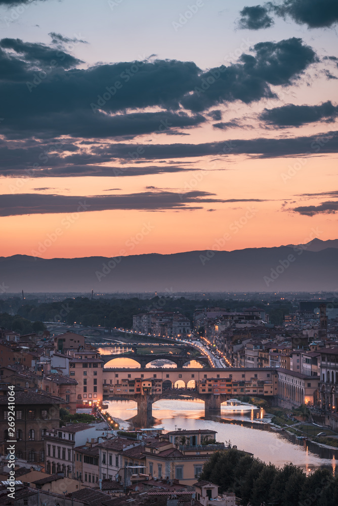 Panorama of Florence at sunset
