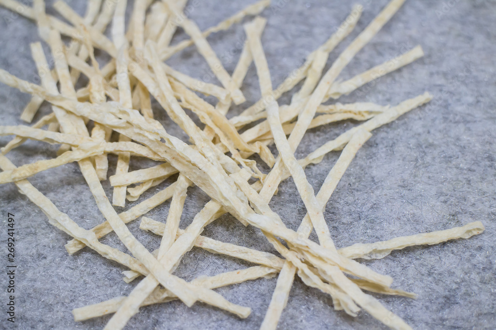 Close up of Fish line snack Close up of Fish line snack