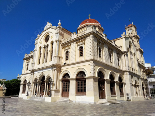 Old building in historical center of Heraklion, Crete, Greece