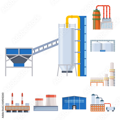 Vector design of industry and building symbol. Collection of industry and construction vector icon for stock.
