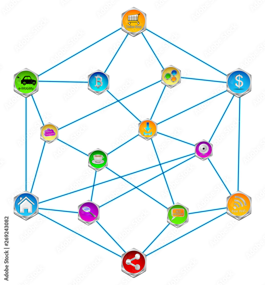 AI Artificial Intelligence, Internet of Things - 3D illustration AI Artificial Intelligence, Internet of Things - 3D illustration