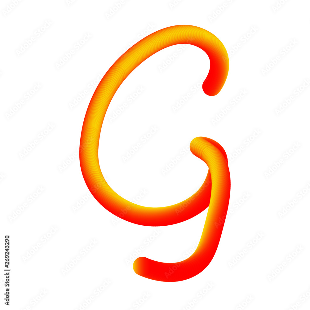 G - Letter - Red Yellow - from hand drawn colorful alphabet G - Letter - Red Yellow - from hand drawn colorful alphabet
