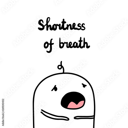 Shortness of breath. Hand drawn vector illustration. Symptom of asthma. Minimalism