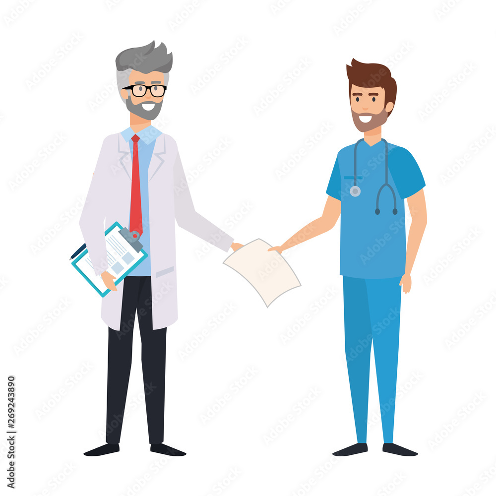 professionals doctor and surgeon characters