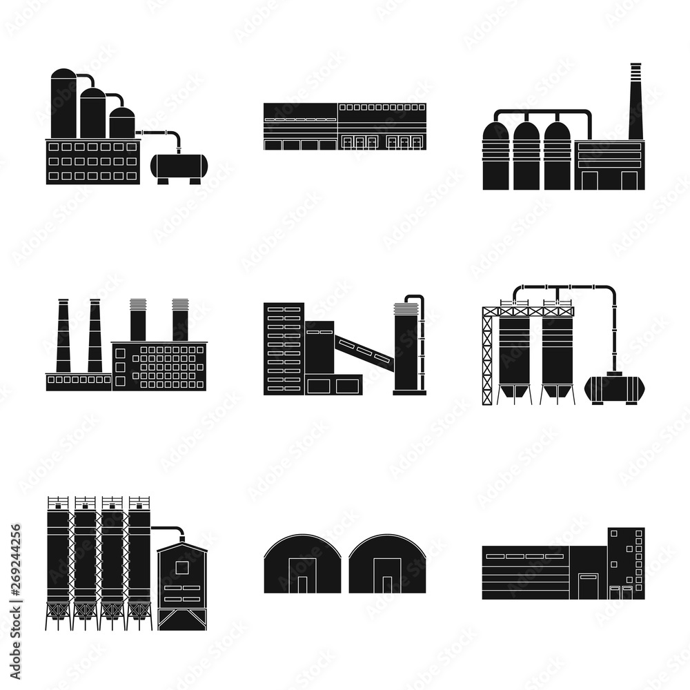 Vector design of architecture and technology symbol. Collection of architecture and building stock symbol for web.