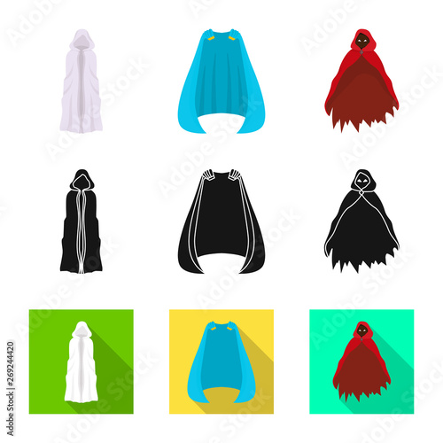 Vector illustration of material and clothing symbol. Collection of material and garment stock vector illustration.