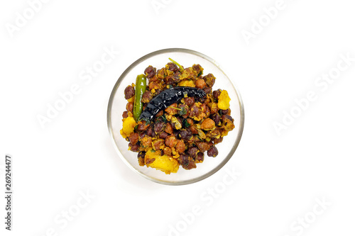 Black chickpeas chola spicy fried curry bhuna ghugni